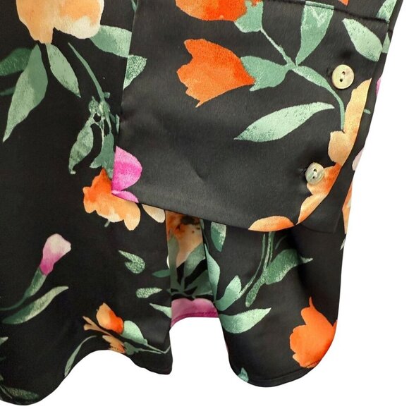 SUSAN GRAVER Satin Blouse Plus Size 2X Black Floral Long Sleeve Womens Top NWOT - Picture 8 of 11